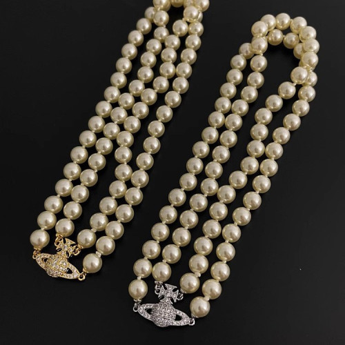 西太後雙層珍珠磁吸釦土星手鏈 項鍊 熱款高級感chocker鎖骨鍊