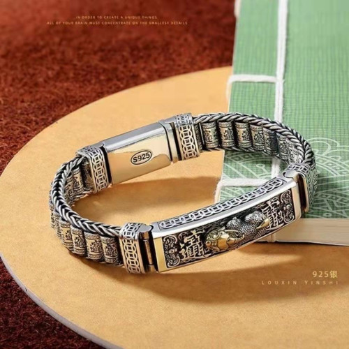 翔栩簡甄國潮新品復古貔貅路路通手鏈男士轉珠ins個性潮精緻