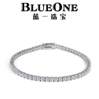 高級感網球鏈滿鑽手鏈單排鋯石歐美嘻哈時尚男女飾品