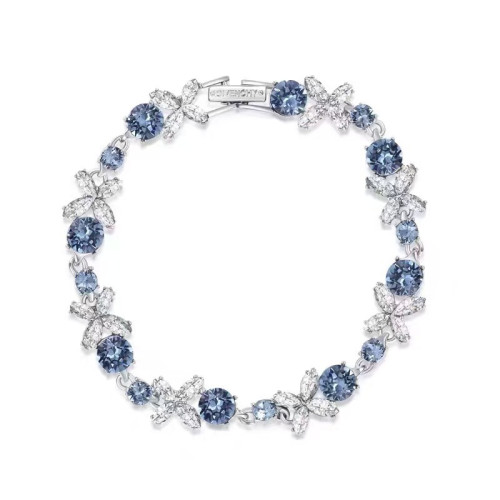 GVC紀家高品質四葉草手鏈蝶戀花飾單排鑽運珠雙面鑽光澤水晶系列