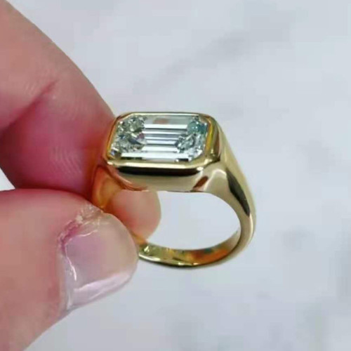 方鋯石 鈦鋼電鍍18k金 戒指