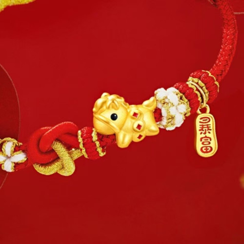 2026新款本命年馬上暴富紅繩手鏈女民族風生肖馬編織手繩情侶禮物