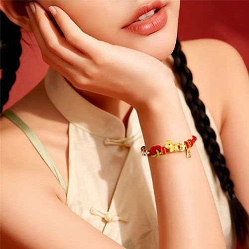 2026新款本命年馬上暴富紅繩手鏈女民族風生肖馬編織手繩情侶禮物