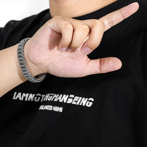 男款栩手工路路通轉經筒手鏈男士女銀轉運珠六字真言個性國潮復古