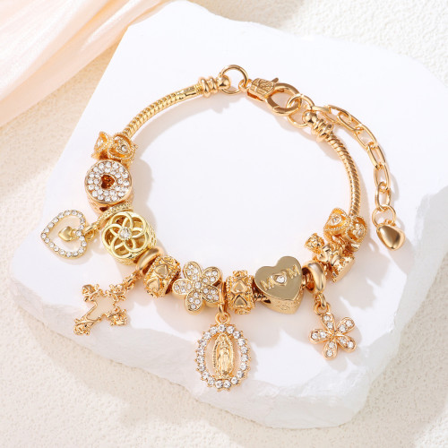 潘家DIY藍色惡魔之眼琉璃鑲鑽星星手飾精緻搭配潮流個性手鏈