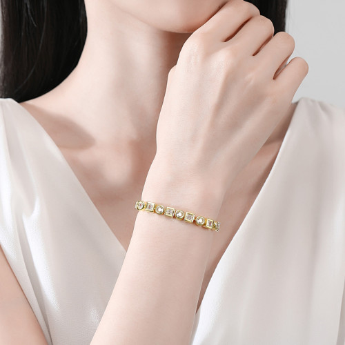 錦瑟歐美新品滿鑽鋯石手鏈網球鏈男女同款士方形鋯石手飾 錦瑟歐美新品滿鑽鋯石手鏈網球鏈男女同款士方形鋯石手飾