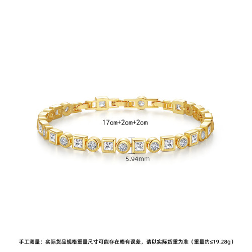 錦瑟歐美新品滿鑽鋯石手鏈網球鏈男女同款士方形鋯石手飾 錦瑟歐美新品滿鑽鋯石手鏈網球鏈男女同款士方形鋯石手飾