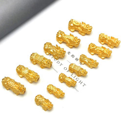 越南沙金貔貅手鏈配飾鍍金單隻實心貔貅久不掉色男女貔貅手串配件