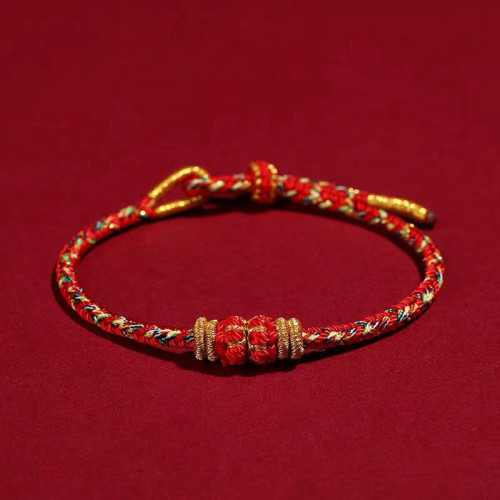 普陀山本命年紅繩編織繩手鏈十二生肖龍年手工蛇繩男女款生肖手鏈