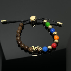 驢家歐美風彩色串珠手鏈氣質網紅款鈦鋼輕奢小衆設計高級感串珠鍊