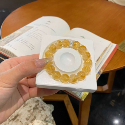 普陀山天然黃水晶暴力黃手串招米好運手鏈黃塔晶飾品閨蜜生日禮物