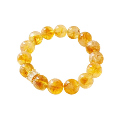 普陀山天然黃水晶暴力黃手串招米好運手鏈黃塔晶飾品閨蜜生日禮物