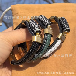 北京藏式手鏈皮質九眼天珠平安手環民族風男女情侶手串