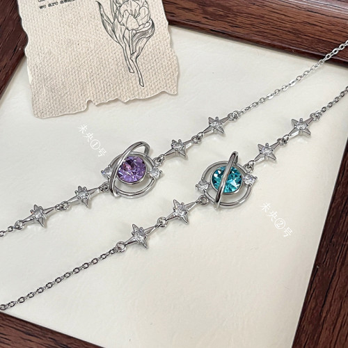 施家華子手鏈爆閃輕奢款小衆韓系多巴胺氛圍感華子耳釘飾品可調節 施家華子手鏈爆閃輕奢款小衆韓系多巴胺氛圍感華子耳釘飾品可調節