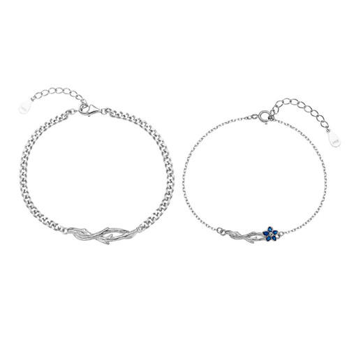 荊棘與玫瑰情侶手鏈純銀925小衆設計森系ins風七夕情人節禮物手飾 荊棘與玫瑰情侶手鏈純銀925小衆設計森系ins風七夕情人節禮物手飾