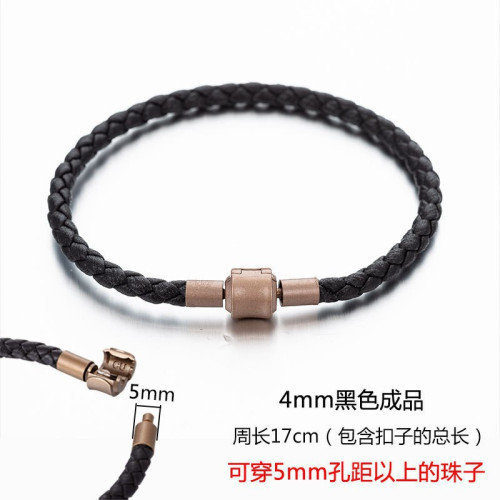 編織牛皮繩手鏈男女手繩潮百搭串3D黃金串珠轉運珠紅黑繩手鏈 編織牛皮繩手鏈男女手繩潮百搭串3D黃金串珠轉運珠紅黑繩手鏈