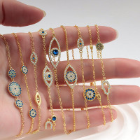 S925純銀輕奢滿鑽惡魔之眼系列手鏈女歐美ins風手鏈