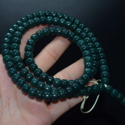 一手 墨綠翡翠綠菩提根 108顆隂皮菩提根桶珠 蘋果珠