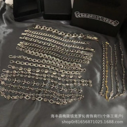 復古做舊CH潮牌克羅伈手鏈s925標寶劍十字架花球骰子金色男女飾品