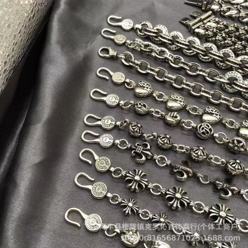 復古做舊CH潮牌克羅伈手鏈s925標寶劍十字架花球骰子金色男女飾品