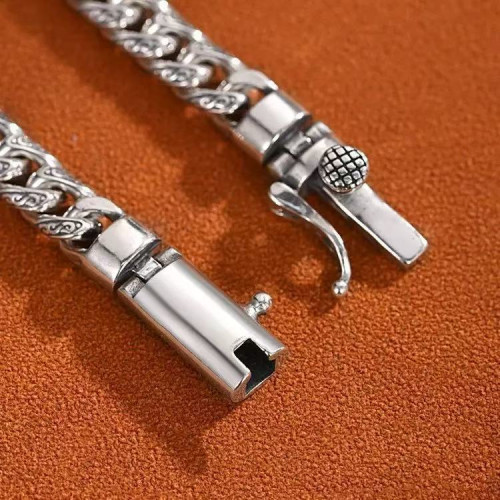 翔栩國潮高級感插銷祥雲紋古巴手鏈男潮流個性復古男飾品嘻哈霸氣