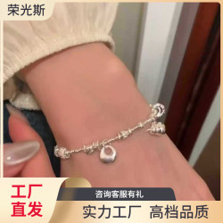 鳳祥同款足銀純銀葫蘆小胖福吊墜手鏈女設計感風手飾禮物