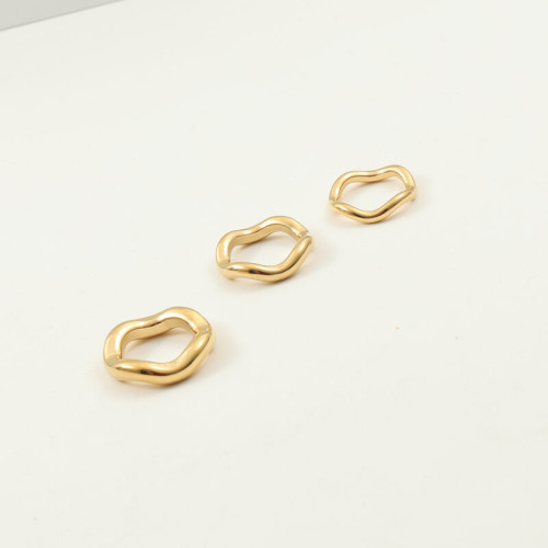 粗波浪戒指 鈦鋼電鍍18k金