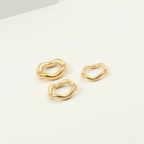 粗波浪戒指 鈦鋼電鍍18k金