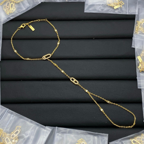 飾品精緻微鑲鑽連指手背鏈幾何輕奢ins風時尚可滑動套鏈