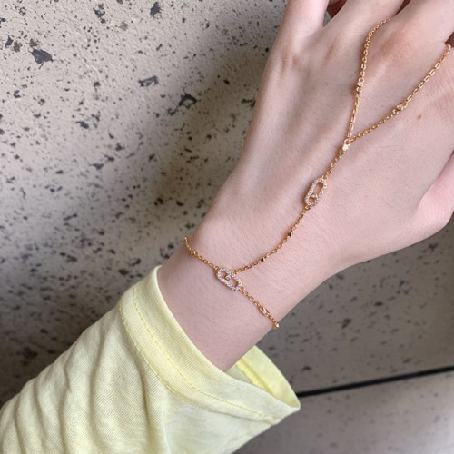 飾品精緻微鑲鑽連指手背鏈幾何輕奢ins風時尚可滑動套鏈