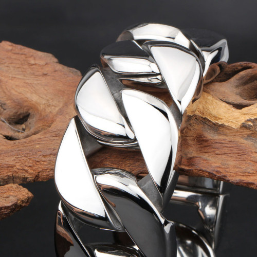 鋒騰新款粗款鈦鋼手鏈時尚首飾歐美霸氣個性光面男士潮流飾品