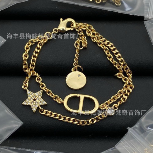 D家高版本迪家CD手鏈女歐美復古風首飾珍珠蝴蝶手鏈手鐲手環