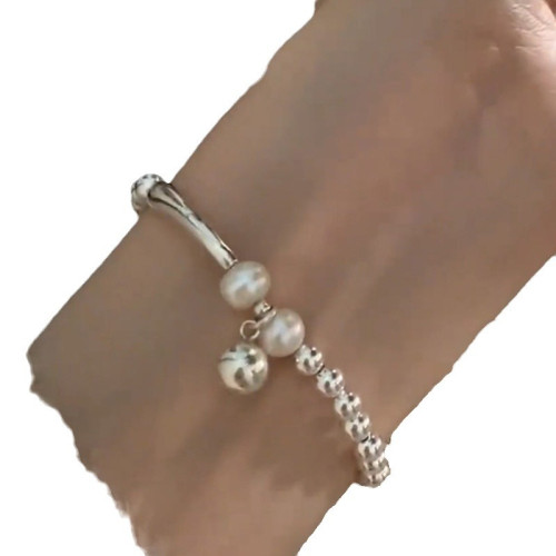 韓版輕奢s925純銀串珠珍珠手鏈女冷淡風簡約百搭小衆高級感手飾潮 韓版輕奢s925純銀串珠珍珠手鏈女冷淡風簡約百搭小衆高級感手飾潮