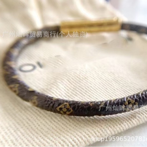 L經典爆款老花皮繩手鏈女情侶同款時尚百搭手繩輕奢高級簡約DIY手