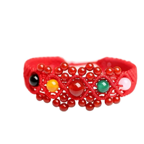 2026馬年本命年紅繩手鏈十二生肖屬馬鼠牛兔蛇紅瑪瑙手工編織男女