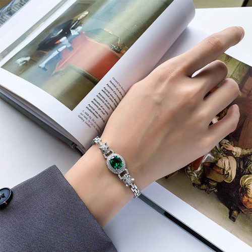 新款華碧珠寶歐美復古仿真剛玉豹子復古手鏈手飾女主石8*10