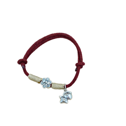 馬上有錢花小馬手鏈足銀999新中式馬年招財轉運手繩本命年禮物