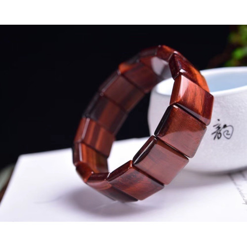 零售 天然紅虎手排手鏈