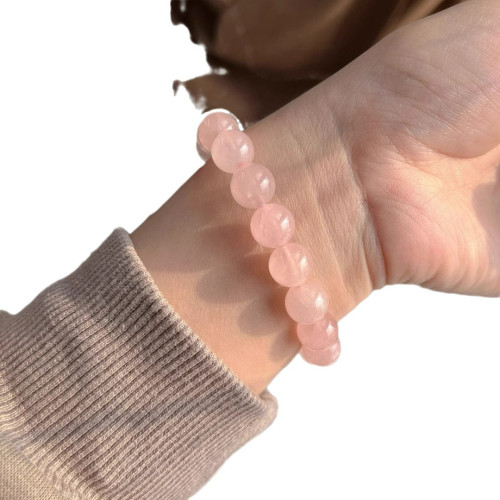 10mm精品西柚粉天然馬達加斯加粉晶項鍊水晶手鏈