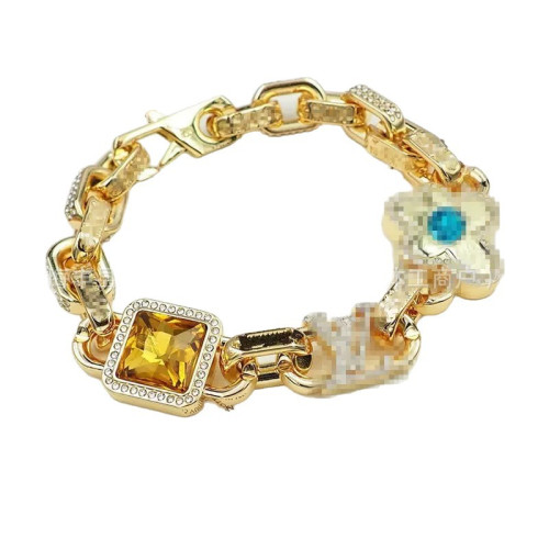 驢家新款竹節手鏈歐美鈦鋼字母古巴嘻哈夜店網紅爆款項鍊