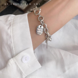 韓版重工復古字牌手鏈時尚創意潮款網紅個性冷淡風手飾手串新品