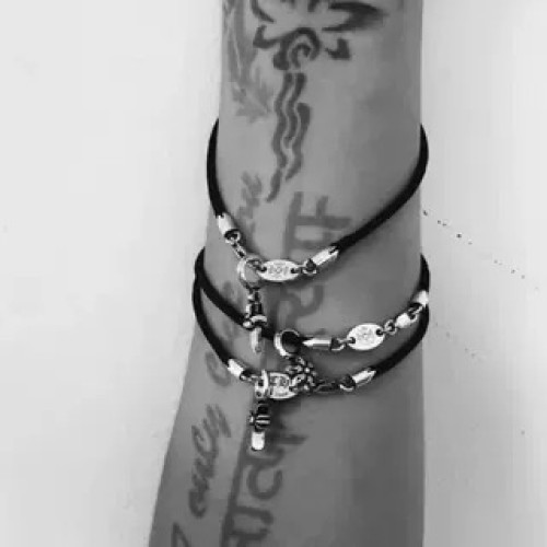 泰銀復古十字架手繩轉運彩色手繩單拍合集手鏈男女士首飾龐克嘻哈