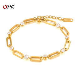 OPK歐美INS風時尚手鏈女不鏽鋼小衆高級感簡約百搭鈦鋼手飾