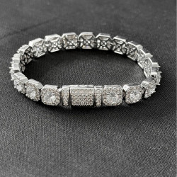 嘻哈逆愛池騁同款7mm手鏈鋯石冰糖鏈歐美爆款飾品男女古巴