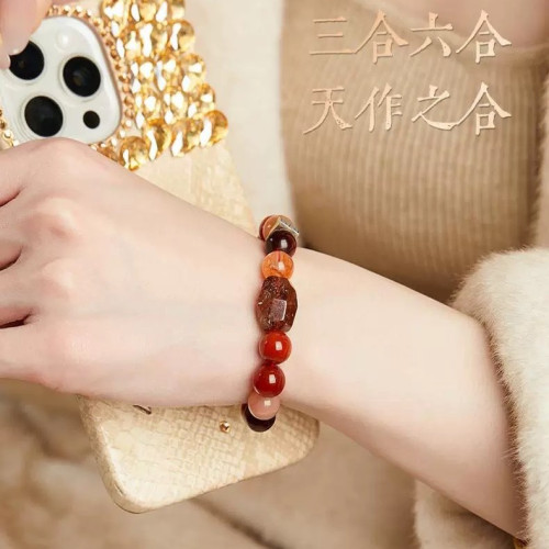 十二生肖本命年馬年手鏈天然水晶髮晶三合六合手串男女款禮物飾品