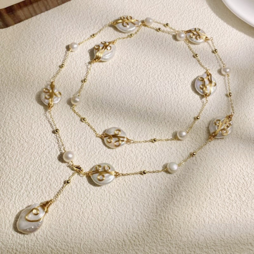 鹿西珠寶純手工繞線巴洛克手鏈淡水珍珠巴洛克銅鍍14K金色項鍊 鹿西珠寶純手工繞線巴洛克手鏈淡水珍珠巴洛克銅鍍14K金色項鍊