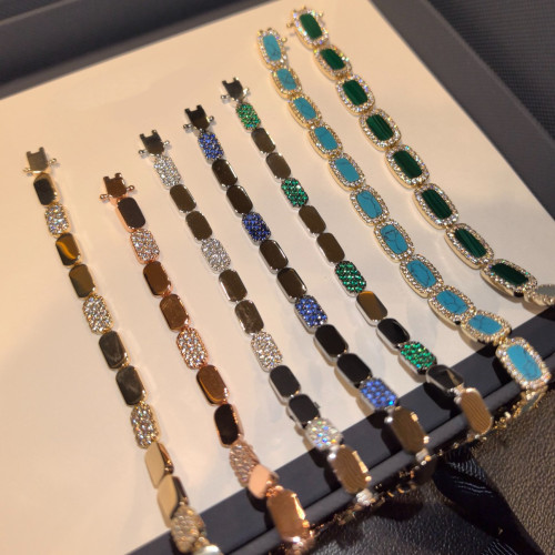 歐美時尚蜂巢手鏈女高級感輕奢氣質手飾幾何鑲鑽個性摩登環釦手環