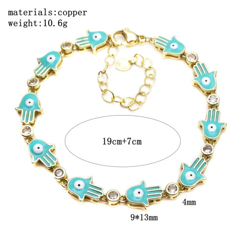 手掌惡魔之眼睛可調節鋯石手鏈歐美嘻哈手鏈男女士手鏈 手掌惡魔之眼睛可調節鋯石手鏈歐美嘻哈手鏈男女士手鏈