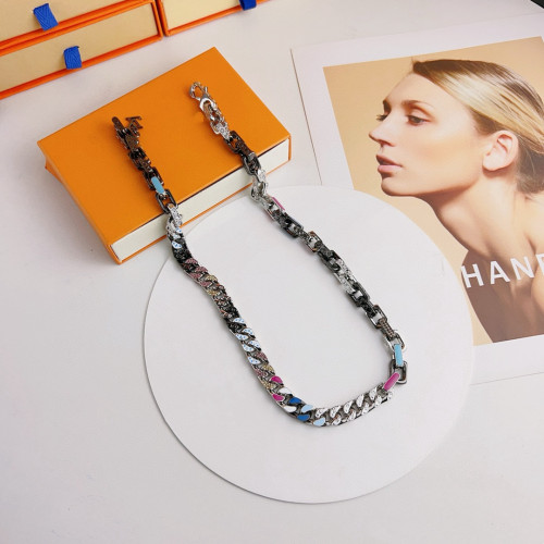 驢家馬卡龍鈦鋼竹節字母拼接亞金鍍彩色男士手鏈情侶項鍊