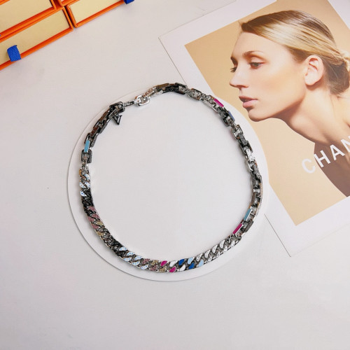 驢家馬卡龍鈦鋼竹節字母拼接亞金鍍彩色男士手鏈情侶項鍊